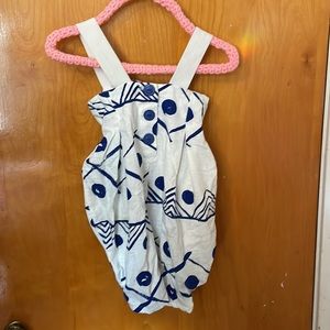 Nini Bam Bini romper bibs girls 2T navy buttons